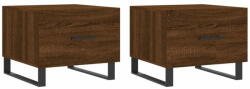 vidaXL 2 db barna tölgy szerelt fa dohányzóasztal 50 x 50 x 40 cm 829459