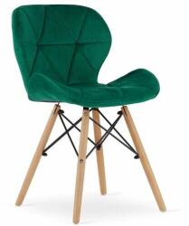 ARTOOL Skandináv stílusú szék, Artool, Lago, bársony, fa, zöld, 48x43x74 cm (ART-3371_1)