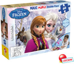 Lisciani Frozen Puzzle Maxi 60 Elsa și Anna 70x50 cm 2 în 1 (WKW022648)