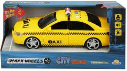 Maxx Wheels Masina de taxi cu lumini si sunete, Maxx Wheels, 24 cm, Galben