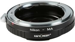 K&F Concept Adaptor montura K&F Concept Nikon-MA cu sticla optica de la Nikon F la Sony A mount KF06.120