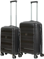 HaChi Denver fekete 4 kerekű 2 részes bőrönd szett (Denver-S-M-fekete)