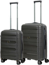 HaChi Denver antracit 4 kerekű 2 részes bőrönd szett (Denver-S-M-antracit)