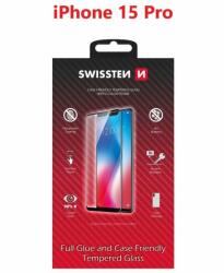 SWISSTEN Full Glue Apple iPhone 15 Pro 3D üvegfólia - fekete (54501841)