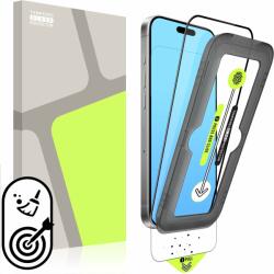 Tempered Glass Protector iPhone 15 Pro üvegfólia + öntisztító felhelyező keret - Case Friendly (TGP-IP15P-IFS)