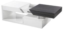 TEMPO KONDELA Dohányzó asztal, fehér fény/szürke fa design, MELIDA - sprintbutor