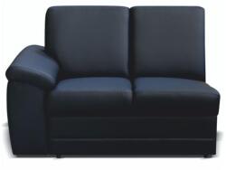 TEMPO KONDELA 2-személyes kanapé támasztékkal, textilbőr fekete, balos, BITER 2 1B - sprintbutor