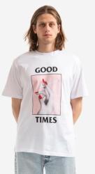 Wood Wood tricou din bumbac Bobby Good Times culoarea alb, cu imprimeu 50025706.2489-WHITE 99KK-TSM0TB_00X