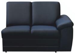TEMPO KONDELA 2-személyes kanapé támasztékkal, textilbőr fekete, jobbos, BITER 2 1B - sprintbutor
