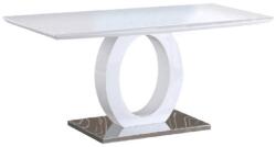 TEMPO KONDELA Étkezőasztal, fehér magas fény/acél, 150x80 cm, ZARNI - sprintbutor
