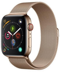Apple Watch 1-6, SE (38 / 40 mm), fém pótszíj, milánói stílus, mágnes zárral, Devia Elegant, arany - ionstore