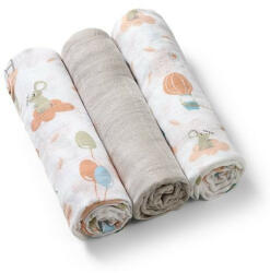 BabyOno 3 db-os színes, mintás textil pelenka bambusz - v. szürke