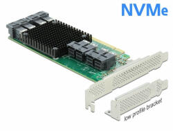 Delock PCI Express x16 Card - 8 x belső NVMe SFF-8643 - alacsony profilú formatényező (90504) - dstore