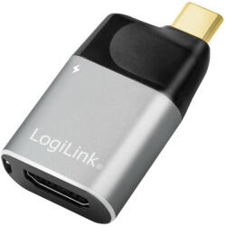 LogiLink USB 3.2 Gen2 Type-C adapter, C/M HDMI-A+USB-C, 4K, PD, alu, fekete/szürke (CUA0203)