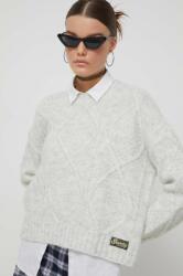 Superdry gyapjúkeverék pulóver meleg, női, szürke - szürke XS