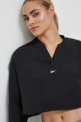 Reebok pamut melegítőfelső fekete, női, nyomott mintás - fekete L