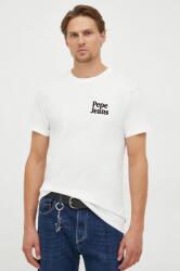 Pepe Jeans pamut póló bézs, nyomott mintás - bézs M
