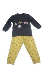  Pijama fete din bumbac , gri cu galben
