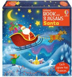 Usborne Book And 3 Jigsaws - Santa