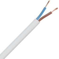 Cablu electric bifilar dublu-izolat cupru 2x0.75mm plat alb MYYUP H03VVH2-F 2x0.75 (H03VVH2-F 2x0.75)