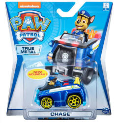 Paw patrol Masinuta Paw Patrol True Metal, Chase, Albastru, 10 cm Figurina