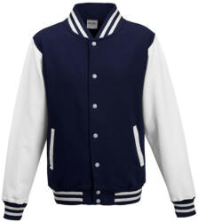 Just Hoods AWJH043 VARSITY JACKET (awjh043oxn/wh-3xl)
