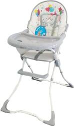 Baby Care Baba etetőszék, összecsukható, biztonsági öv, kényelmes ülés, levehető asztal, elefánt modell, szürke (BCCHGRAYELEF)