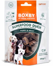 Boxby 120g Boxby Dog Snacks Superfood kacsával, borsóval és áfonyával kutyasnackek 120g Boxby Dog Snacks Superfood kacsával, borsóval és áfonyával kutyasnackek