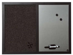 BI-OFFICE 45x60cm fakeretes ezüst/fekete kombitábla (P8110-0170)