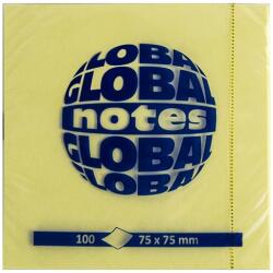 Global Notes Öntapadós jegyzet GLOBAL Notes 3654-01 75x75mm sárga 100 lap - rovidaruhaz