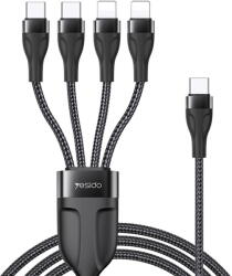Yesido Cablu Type-C la 2 x Lightning, 2 x Type-C, 1.2m, 4A - Yesido (CA110) - Black (KF2314254) - vexio