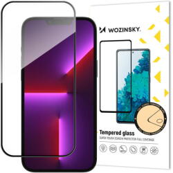 Wozinsky Full Screen Tempered Glass with Frame Case Friendly Wozinsky Full Glue iPhone 15 Pro - Black - vexio