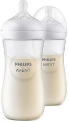 Philips Шишета Philips Avent - Natural Response 3.0, flow 4/бърз, 6 м+, 2 х 330 ml (SCY906/02) - ozone