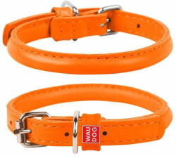 WAU DOG Kerek narancssárga bőrnyakörv 33-41cm, gallér szélessége: 8mm narancssárga