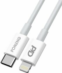 Foneng X31 USB-C apa - Lightning apa Adat és töltőkábel - Fehér (2m) (X31-2M TYPE-C TO IPH)