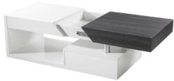 TEMPO KONDELA Dohányzó asztal, fehér fény/szürke fa design, MELIDA - smartbutor