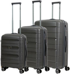 HaChi Denver antracit 4 kerekű 3 részes bőrönd szett (Denver-szett-antracit)