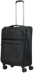 HaChi Oklahoma fekete 4 kerekű bővíthető közepes bőrönd (Oklahoma-M-fekete)