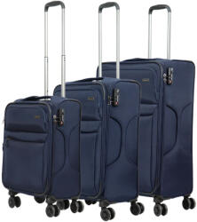 HaChi Oklahoma kék 4 kerekű 3 részes bőrönd szett (Oklahoma-szett-kek)