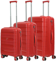 HaChi Denver piros 4 kerekű 3 részes bőrönd szett (Denver-szett-piros)