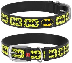 WAU DOG Bőrnyakörv Batman DC COMICS fekete 18-24 cm, szélesség: 9 mm sárga