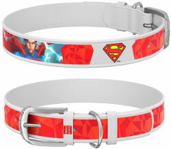 WAU DOG Bőrnyakörv Superman DC COMICS fehér 44-58 cm, szélesség: 35 mm fehér