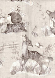  Mintás textil pelenka 1db-os 70X80 cm - Erdei barátok bézs - babastar