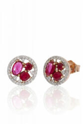  Vörös arany gyémánt és rubin köves stekkeres fülbevaló 82101 (82101)