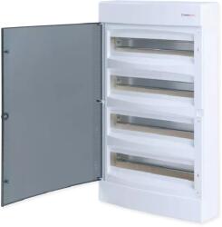 TEHNOPLAST Falon kívüli kiselosztó doboz, C sorozat, 72modulos, átlátszó ajtó-4soros, 650.5x110x400mm, IP40 (THP-N4x18C)