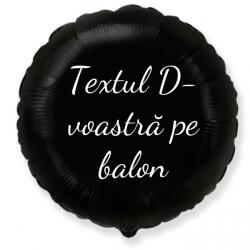 Personal Balon din folie cu text - Negru rotund 45 cm