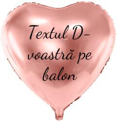 Personal Balon din folie cu text - Inimă roz aurie 61 cm