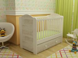 MyKids Patut cu sertar MyKids HAPPY cu leganare Alb-Antik A428 (00080912) - casaplus