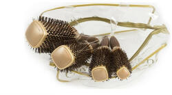 Olivia Garden Kit cu 4 perii patrate pentru par Expert Blowout Straight Wavy Bristles Gold&Brown (5414343020611)