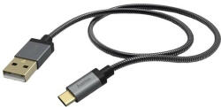 Adatkábel HAMA Elite-Metal USB-C/USB-A 1, 5m fekete/szürke